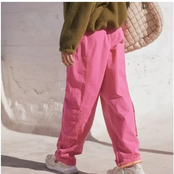 Bright Pink FP Movement Highwaist Cargo Pants - Picture 1 of 12